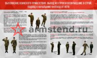 выполнение воинского приветствия, подход к начальнику
