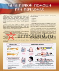 Меры первой помощи при переломах 100х120см