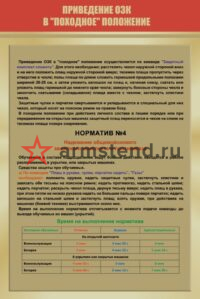 Стенд "Приведение ОЗК в походное положение" 100х150см