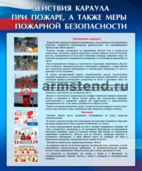 плакат Действия караула при пожаре